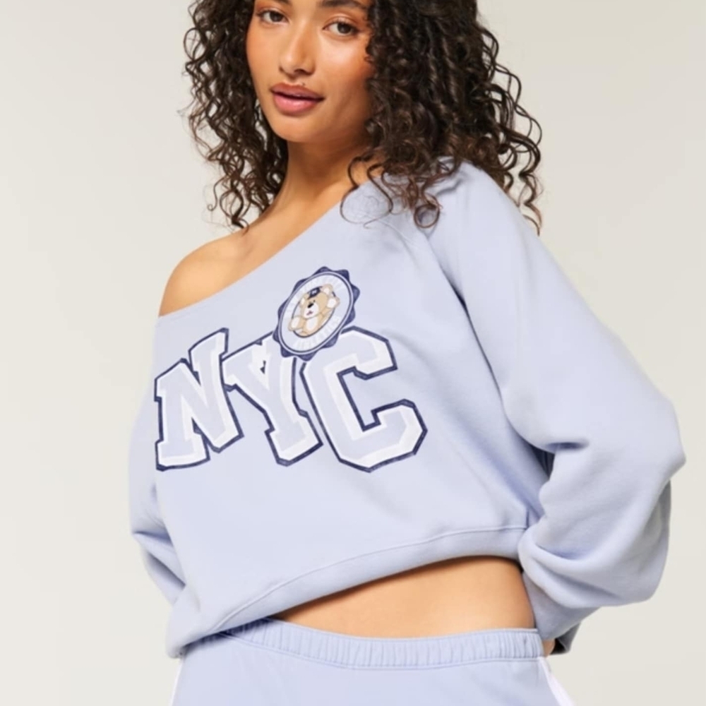 Hollister Sky Blue NYC Bomber Jacket